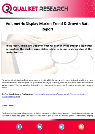 Volumetric Display Market Analysis, Outlook, Growth Rate & Forecast -2027