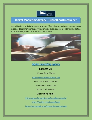 Digital Marketing Agency| Funnelboostmedia.net