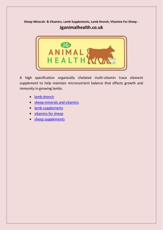 sheep supplements