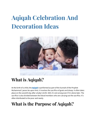 Aqiqah Celebration And Decoration Ideas