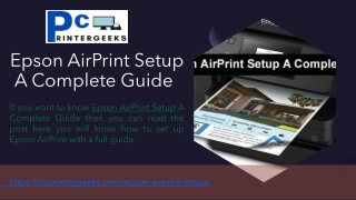 How to Epson AirPrint Setup A Complete Guide