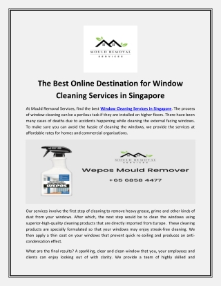 The Best Online Destination for Window Cleaning Services in Singapore