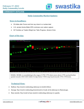 Commodity daily levels (17-Feb.)