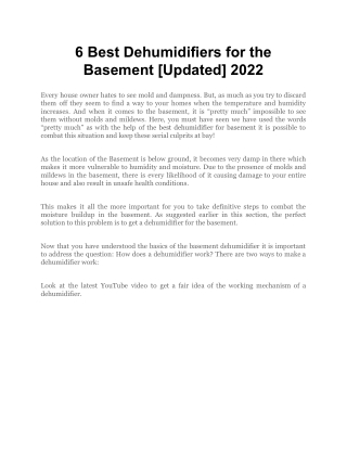 6 Best Dehumidifiers for the Basement [Updated] 2022