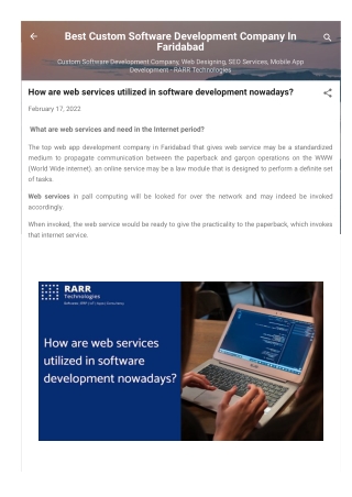 How are web services utilized in software development nowadays?