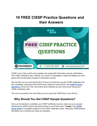 10 FREE CISSP Practice Questions and their Answers