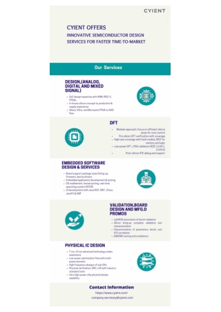 SEMICONDUCTOR DESIGN SERVICES | Cyient