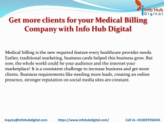 Get more clients for your medical billing company with infohub digitalPDF