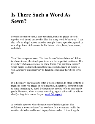 Is There Such a Word As Sewn