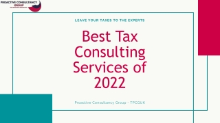 Best Tax Consulting Services of 2022