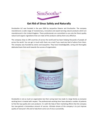 Get Rid of Sinus Safely and Naturally
