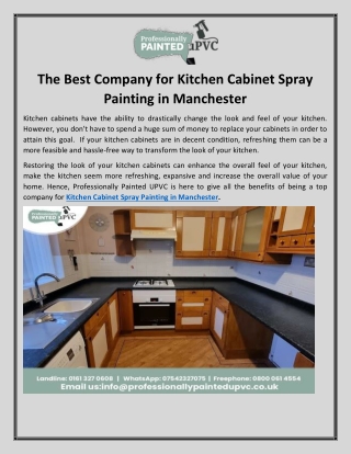 Kitchen Cabinet Spray Painting in Manchester