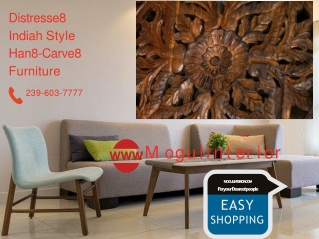 Distressed Antique Hand Carved Indian Style Furniture