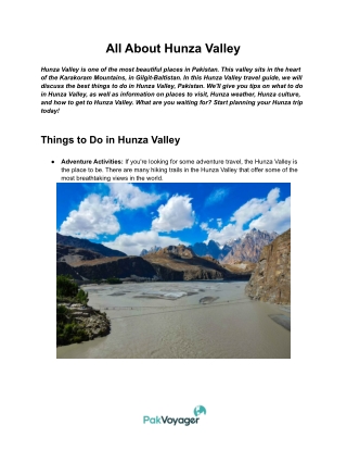 Amazing Views of Hunza Valley