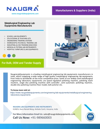 Metallurgical Engineering Lab Equipments Manufacturers