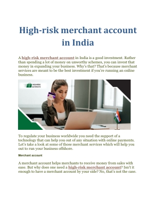High-risk merchant account in India