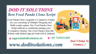 Readymade Food Panda Clone System - DOD IT SOLUTIONS