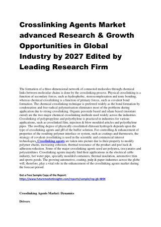 Crosslinking Agents Market advanced Research