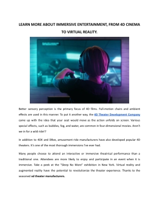 LEARN MORE ABOUT IMMERSIVE ENTERTAINMENT