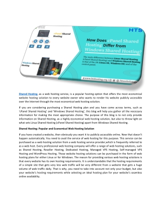 How Does cPanel Shared Hosting Differ from Windows Shared Hosting?