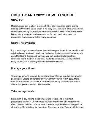 CBSE BOARD 2022_ HOW TO SCORE 90%