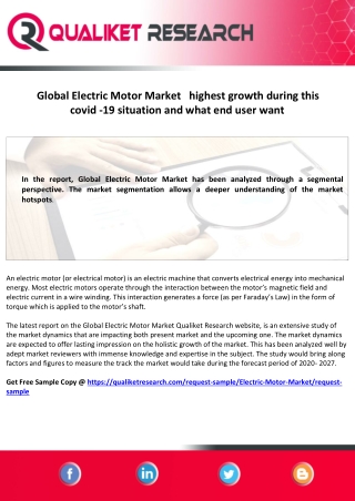 Electric Motor Market segmented on the basis of into AC Motors and DC Motors
