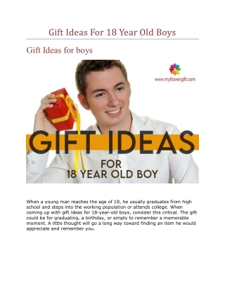 Gift Ideas For 18 Year Old Boys