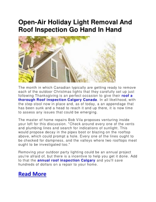 Open-Air Holiday Light Removal And Roof Inspection Go Hand In Hand