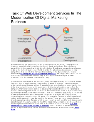 Task Of Web Development Services In The Modernization Of Digital Marketing Business