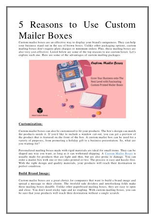 5 Reasons to Use Custom Mailer Boxes