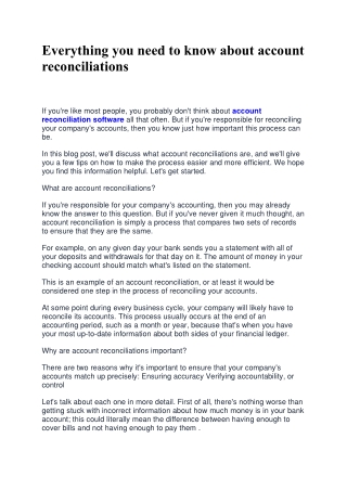 Everything you need to know about account reconciliations
