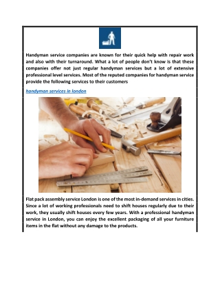 Handyman Services in London  Codeexmaintenance.com