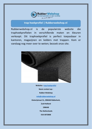 trap hoekprofiel Rubberwebshop.nl