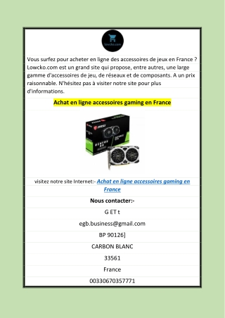 Achat en ligne accessoires gaming en France