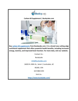 Carbon 60 Supplement  BuckyLabs.com