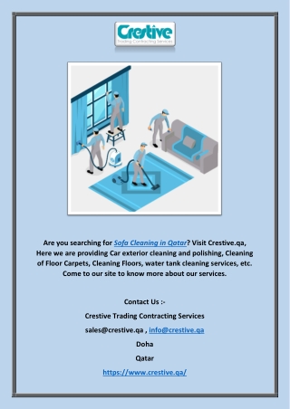 Sofa Cleaning In Qatar | Crestive.qa