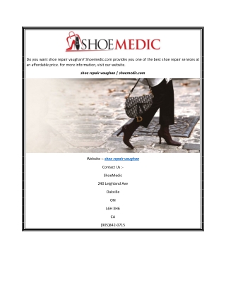 shoe repair vaughan  shoemedic.com