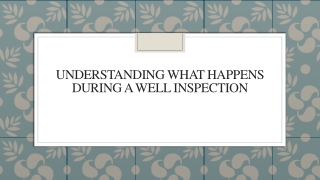Understanding What Happens During A Well Inspection