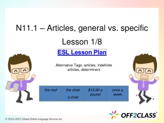 An ESL Lesson Plan On Articles: General vs. Specific