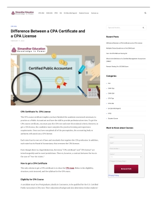 Difference Between a CPA Certificate and a CPA License