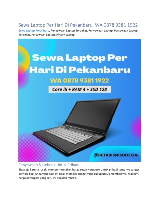 Sewa Laptop Per Hari Di Pekanbaru, WA 0878 9381 1922