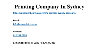 Choosing A Reputable printing company Sydney