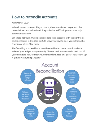How to reconcile accounts