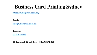 Services Offered For business cards printing Sydney By Companies