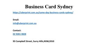 Getting Same Day Business Cards Sydney From The Right Place