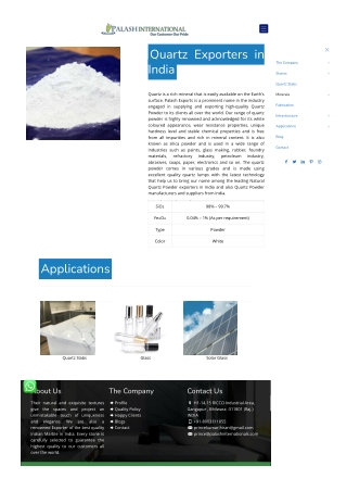Quartz Powder Exporters in India