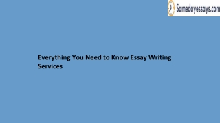 Everything You Need to Know Essay Writing Services