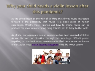 Why your child needs a violin lesson after?