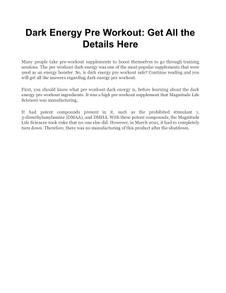 Dark Energy Pre Workout_ Get All the Details Here