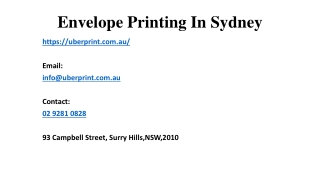 Why You Should Use Envelope Printing In Sydney?